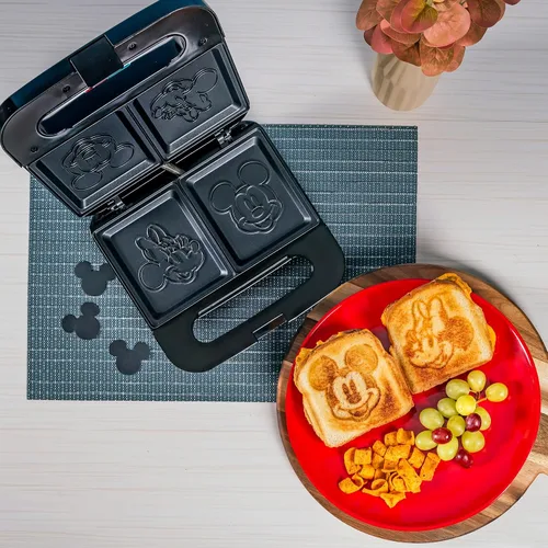 Miniatura 2 de Uncanny Brands Sandwichera Disney Mickey y Minnie Mouse - Pequeño aparato de cocina