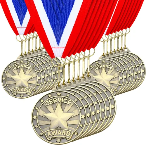 Miniatura 11 de Quelay 30 piezas Medallas de premio de 2" al por mayor, medallas ganadoras de oro con cintas para el cuello, medallas de trofeo de metal, premio