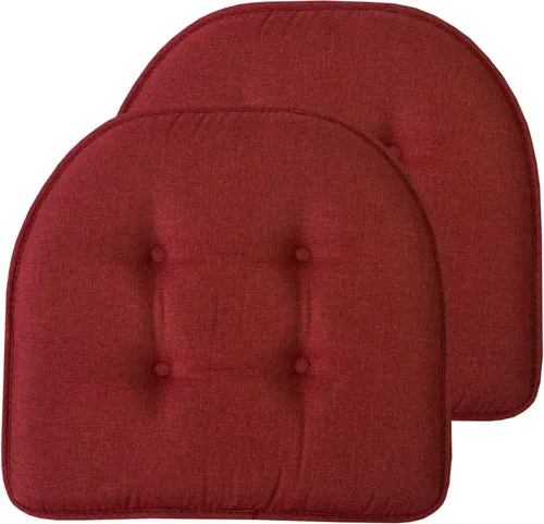 Miniatura 12 de Sweet Home Collection - Cojín de espuma viscoelástica para silla con capitoné, antideslizante, parte trasera de goma, en forma de U, 17 x 16 Piel
