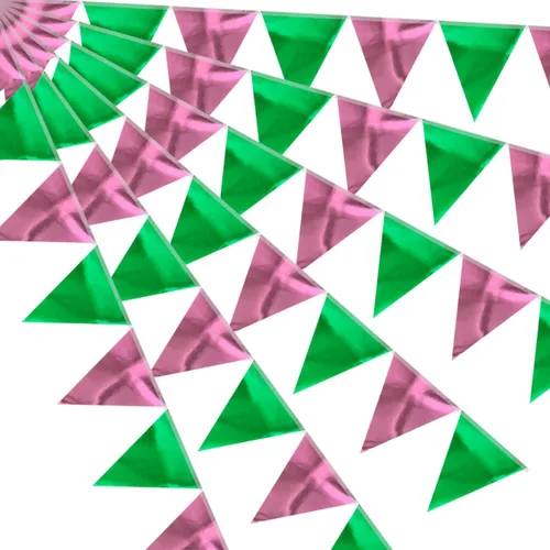 Miniatura 31 de Banderín de camuflaje de 49 pies, banderas triangulares de camuflaje del ejército para decoraciones de fiesta de cumpleaños