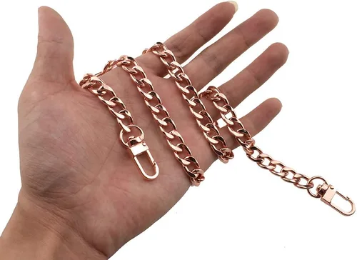 Miniatura 57 de HAHIYO Correa metálica de cadena para bolso de 43.3' de oro para bolso cruzado, bandolera y bolso de mano, cómoda y plana de 0.4' de ancho, extra