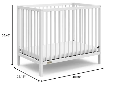Miniatura 12 de Graco Teddi - Mini cuna convertible 4 en 1 con colchón adicional resistente al agua (blanco) – Certificado GREENGUARD Gold, colchón de 2.75 pulgadas
