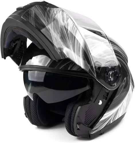 Miniatura 8 de Casco de motocicleta modular para adultos DOT con anteojos de sol retráctiles de cara completa abatibles Typhoon TH158