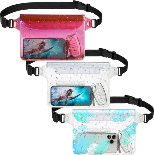F-color Riñonera impermeable – Cruise Essentials 2026 – Bolsa impermeable con correa ajustable en la cintura, bolsa seca enrollable con triple