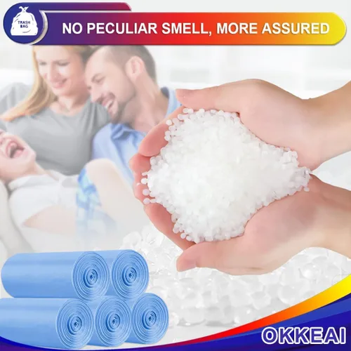 Miniatura 5 de OKKEAI Bolsas de basura azules de 8 galones para cocina, bolsas de basura fuertes de 30 litros, bolsas de basura medianas para papeleras en casa
