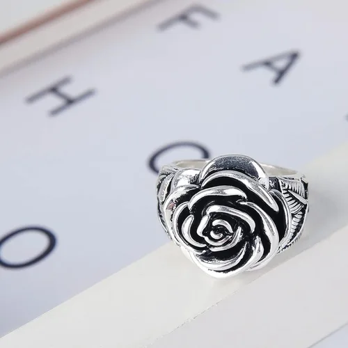 Miniatura 5 de IDesign Anillo de rosa retro Grunge Y2k Vintage Flower Ring para mujeres y hombres