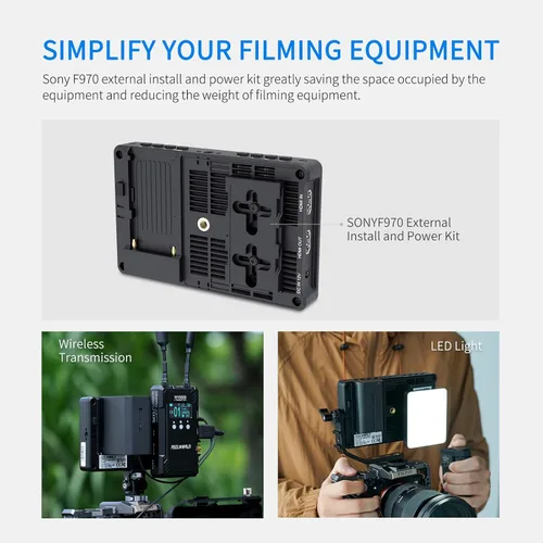 Miniatura 7 de FEELWORLD 5.5 pulgadas 1600nit cámara monitor de campo ultra brillante 4K HDMI monitor de vídeo pantalla táctil DSLR monitor F970 instalación