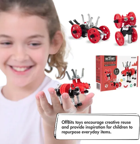 Miniatura 4 de The Off Bits - Juego de erectores: mini juguetes STEM de animales para niños de 6 años, juegos de construcción de juguetes con tuercas y tornillos