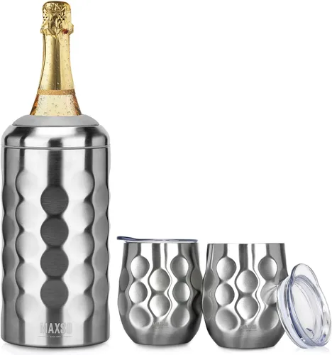 Miniatura 9 de Enfriador de vino 2 en 1, botella individual y vaso de viaje, enfriador de botella de vino de acero inoxidable de 42 onzas sin hielo, taza aislada