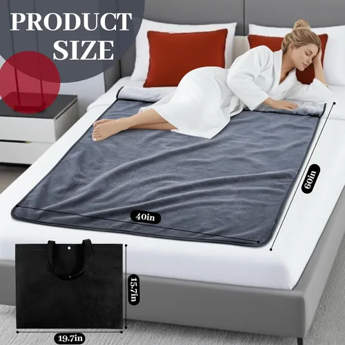 Miniatura 2 de Tisancy Manta impermeable para cama, sofá, 40 x 60 pulgadas, reversible y lavable, tapete impermeable de vellón y franela, resistente al agua