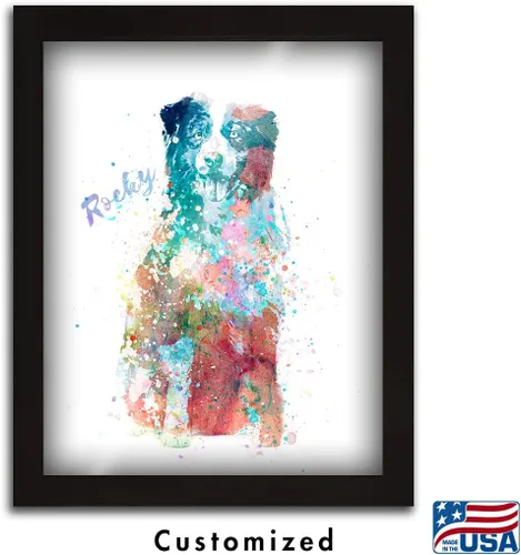 Miniatura 4 de Personal-Prints Regalo de arte personalizado para pared de perro, impresión artística moderna personalizada única de estilo acuarela La raza