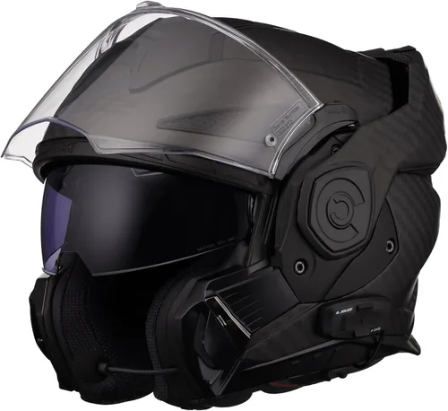 Miniatura 3 de Casco modular LS2 Helmets Advant X de fibra de carbono con Bluetooth Cardo 4X integrado