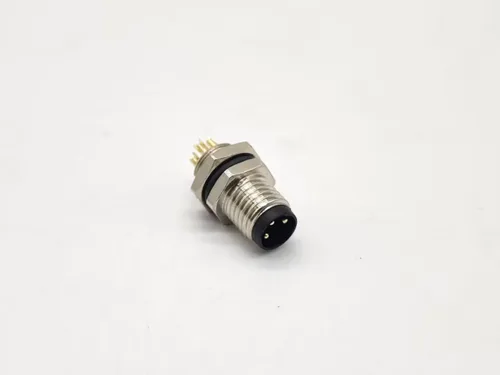 Miniatura 2 de Conector industrial M8 recto 3 Pin macho Socket Soldadura Copa Blukhead Montaje en panel impermeable (1)