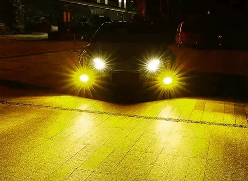 Miniatura 6 de iJDMTOY Juego de luz antiniebla de proyector LED mini de 20 W de alta potencia de 1 pulgada de color blanco/amarillo dual, ajuste universal