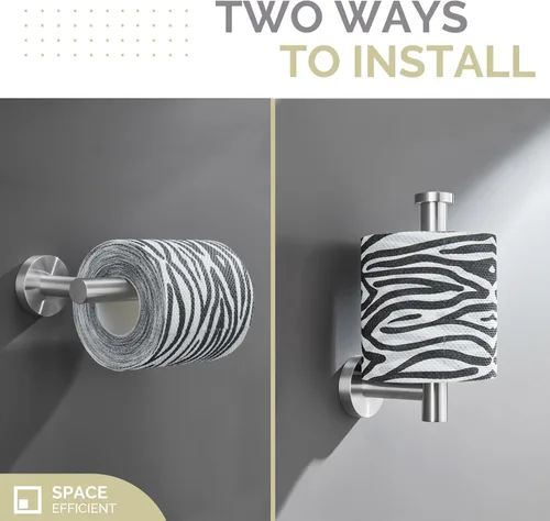 Miniatura 4 de Angle Simple SUS304 - Soporte de papel higiénico de acero inoxidable para baño, soporte de pared para papel higiénico Níquel cepillado