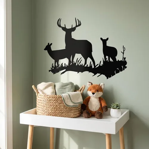 Miniatura 5 de Pegatinas de vinilo para pared, diseño de ciervo con texto en inglés