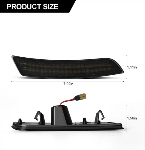Miniatura 9 de Marcador lateral LED luces blancas para Chevy Camaro 2016-2023 compatible con Cadillac CTS ATS 2014-2023 parachoques delantero trasero Fender