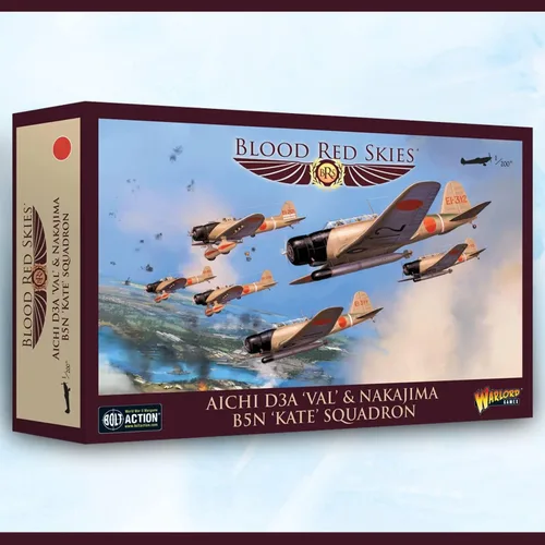 Miniatura 4 de Wargames Delivered - Warlord Games Blood Red Skies - Aichi D3A 'Val' & Nakajima B5N 'Kate' Escuadrón Escala 1/200, Kit de avión modelo para el juego