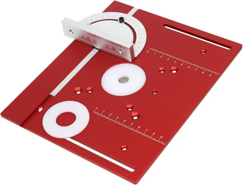 Miniatura 3 de Placa de inserción de mesa de enrutador de aluminio,Bancos de carpintería Router Placa Flip con guía de calibre de inglete Soportes deslizantes