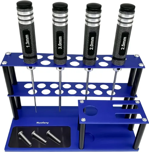 Kit organizador de destornilladores - Herramientas RC con bandeja de tornillos incorporada, destornillador de cruz hexagonal, alicates - Estante de