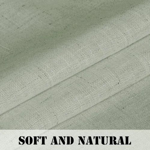 Miniatura 6 de H.VERSAILTEX Cortinas aireadas mezcladas de lino natural con pestaña superior para sala de estar, decoración del hogar, material suave y rico que