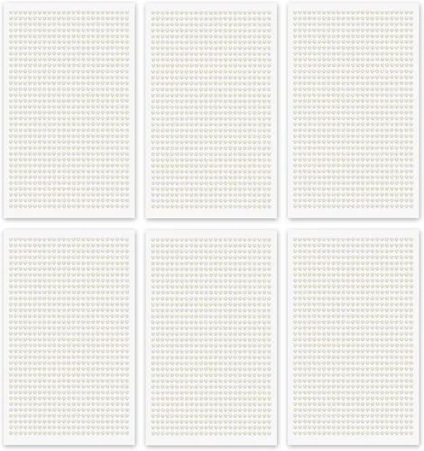 MYDBUYSOME 5100 PIEZAS Adhesivos de Perla - Perlas Autoadhesivas para Peinado, Cara, Maquillaje, Ojos, Uñas, Manualidades, Gemas Adhesivas (6 Hojas,