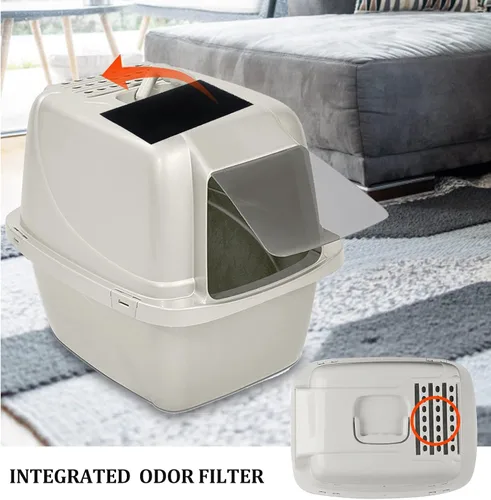 Miniatura 5 de Paquete de 8 filtros de carbón para caja de arena para gatos Van Ness, filtros de olor de carbono de repuesto de 4.4 x 6.5 pulgadas para filtro