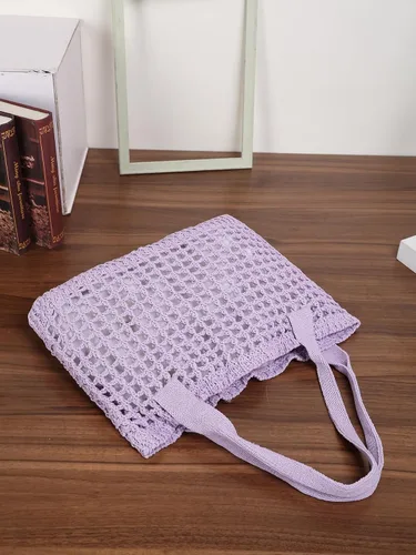 Miniatura 4 de ENBEI Bolsos grandes de playa para mujer, bolsos de hombro, bolso de punto, bolso de mano estético para playa de ganchillo, lindo bolso de mano