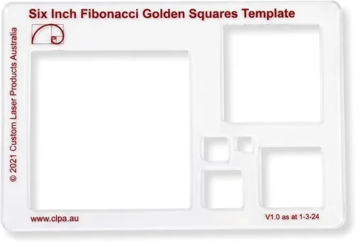 Miniatura 11 de Plantilla de Stencil Cuadrada de 12.7 cm para Dibujo y Trazado: Una Plantilla Cuadrada Inspirada en Fibonacci para Artistas Permite la Aplicación