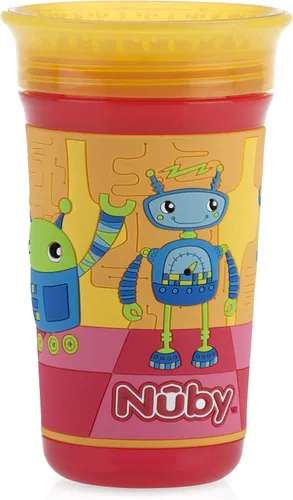Miniatura 12 de Nuby 360 Degree Easy Sip 3D Grip Wonder Cup con funda de silicona impresa, morado, mariposa, 10 onzas