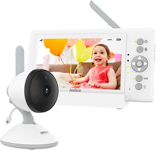 Miniatura 7 de Monitor de bebé sin WiFi, monitor de bebé de 5 pulgadas 720P HD con cámara y audio con batería de 30 horas de duración, monitor de cámara para bebé