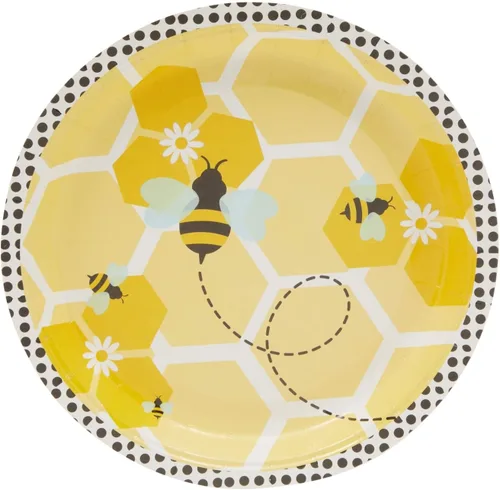 Miniatura 5 de BLUE PANDA Bumble Bee - Juego de 144 piezas, negro dorado y blanco, decoración de fiesta temática de abejas y platos desechables, tazas