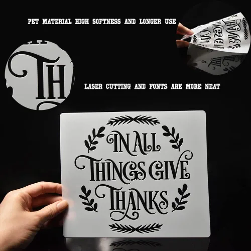 Miniatura 6 de Plantillas de letras de bienvenida para pintar sobre lienzo de madera y más, fuente reutilizable de caligrafía del alfabeto grande para el hogar