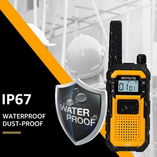 Miniatura 2 de Retevis RB48 Walkie Talkies de largo alcance, radio de 2 vías con micrófono de hombro, IP67 impermeable, 2000 mAh, recordatorio de vibración