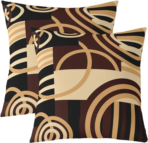 Miniatura 15 de Juego de 2 fundas de almohada abstractas de 16 x 16 pulgadas para niños, niñas, adolescentes, decoración de dormitorio, moderna a rayas, decoración