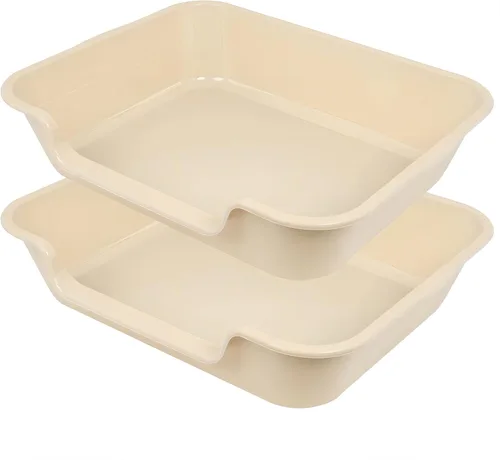Miniatura 35 de 1 paquete de caja de arena extra grande para gatos (material ABS), corral de arena para gatos mayores de entrada baja para gatos geriátricos