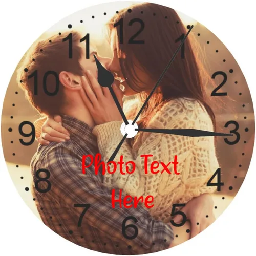 Miniatura 10 de Reloj personalizado personalizado relojes de pared personalizados tus 4 fotos nombre de texto silencioso 10 pulgadas, PVC, placa de marcación