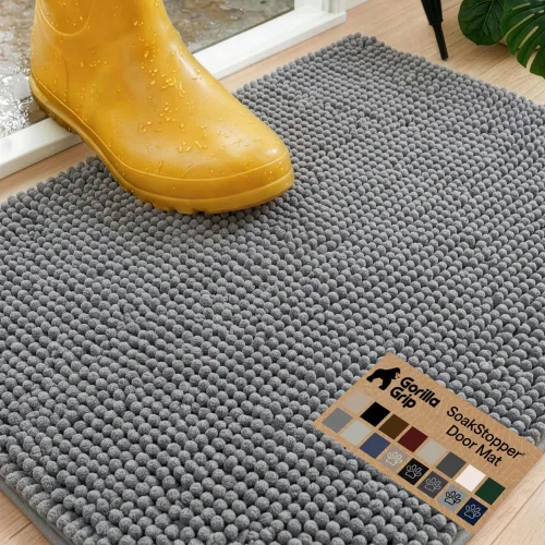 Miniatura 60 de GORILLA GRIP SOAKSTOPPER - Tapete para puerta de perro, 30 x 20 pulgadas, lavable a máquina, absorbente, captura la humedad, barro, suciedad, Negro
