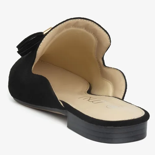 Miniatura 5 de MUSSHOE Mules para mujer, cómodos, puntiagudos, sin cordones, zapatos planos