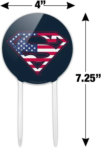 Miniatura 2 de Acrílico Superman USA Bandera Americana Escudo Logo Decoración de Fiesta para Boda Aniversario Cumpleaños Graduación