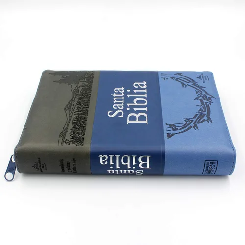 Miniatura 6 de Biblia RVR60 - Concordancia Amplia, Letra Grande, palabras de Jesus en Rojo, ziper, indice, tapa en imitacion cuero triotone azul y canto plateado