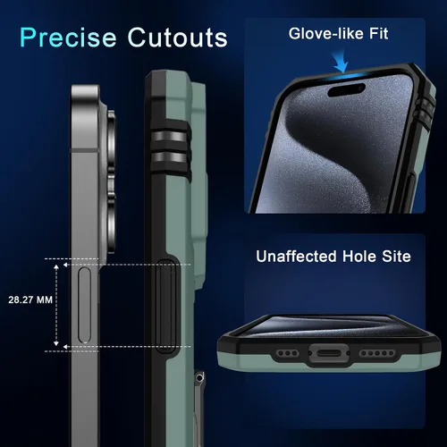 Miniatura 253 de DEERLAMN Funda para iPhone Xs Max con funda deslizante para cámara + protector de pantalla, soporte giratorio de anillo de grado militar a prueba