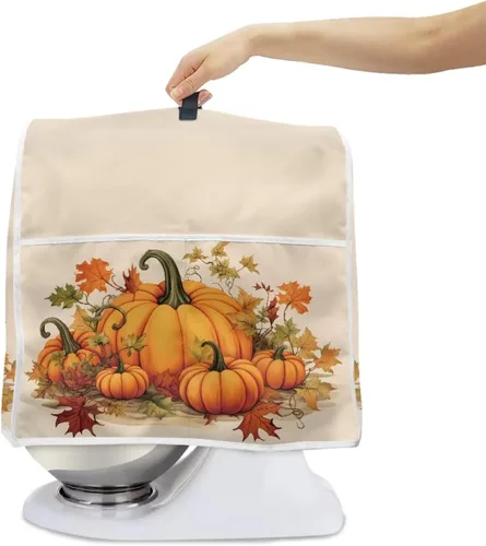 Miniatura 2 de Dreaweet Fall Pumpkin Print Kitchen Mixer Covers for Stand Mixer 4.5-5 qt, Kitchen Aid Accessories and Attachments, Washable