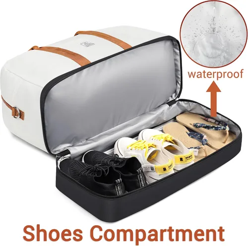 Miniatura 170 de IBFUN Bolsas de fin de semana para mujer, bolsa grande de lona para viaje, bolsa de viaje con compartimento para zapatos, 21 pulgadas, juego de 3