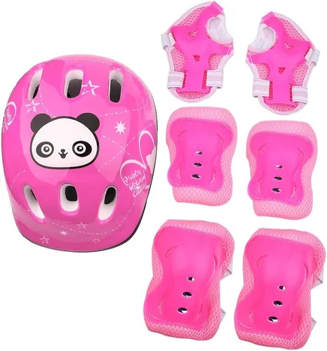 Keenso 7 unids/set de deportes para niños Skateboard Skate equipo de protección, 2 colores almohadillas protectoras deportivas conjunto equipo para