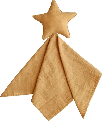 mushie Manta de seguridad Star | Baby Lovey | 100% algodón de muselina orgánico (amarillo otoño)