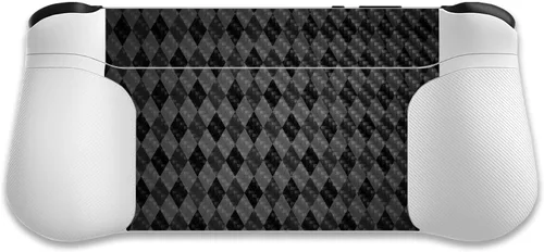 Miniatura 2 de MightySkins - Piel de fibra de carbono compatible con Logitech G Cloud Gaming Handheld - Argyle negro Acabado de fibra de carbono texturizado