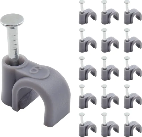 Miniatura 8 de 100pcs 0.551 in Flat Ethernet Cable Cable Clips Solo Cable Coaxial Abrazaderas con Clavo para Gestión de Cables (Blanco)