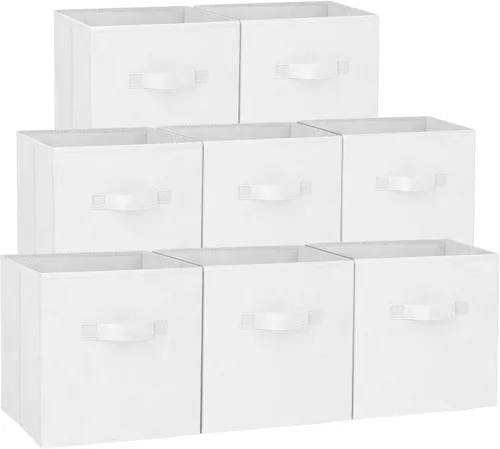 Miniatura 12 de Criusia Cubos de almacenamiento – Contenedores de almacenamiento de tela resistente de 11 pulgadas para estantes, armario, organizador de cubos