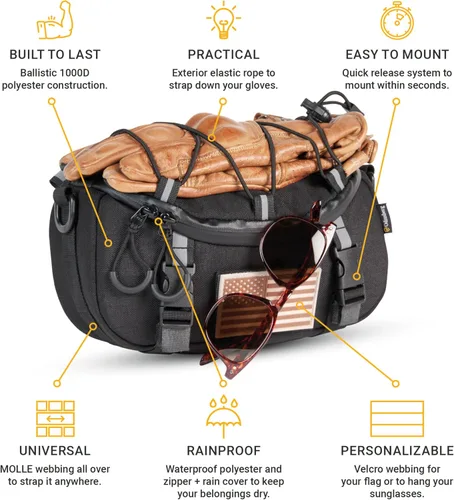 Miniatura 6 de Odinsberg Bolsa Multifuncional para Manillar de Bicicleta y Motocicleta, 3L Resistente al Agua, Compatible con la mayoría de tipos de manillares